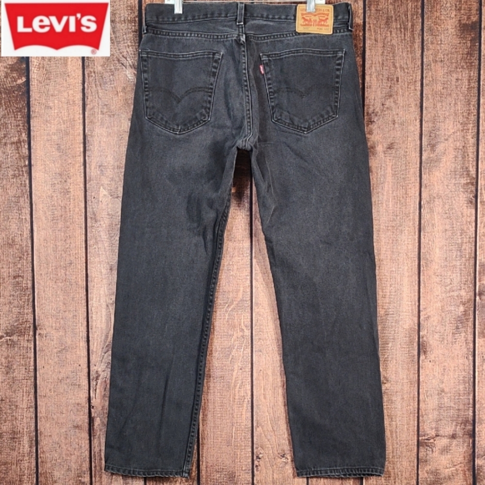 36x32 Vtg Black Heavyweight All Cotton Denim Straight Fit Mens 505 Jeans
